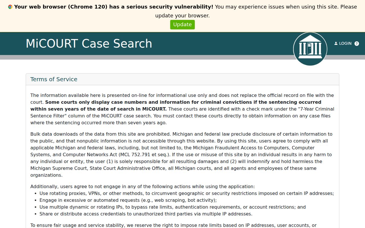 Jackson residents directory MiCOURT case search